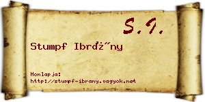 Stumpf Ibrány névjegykártya